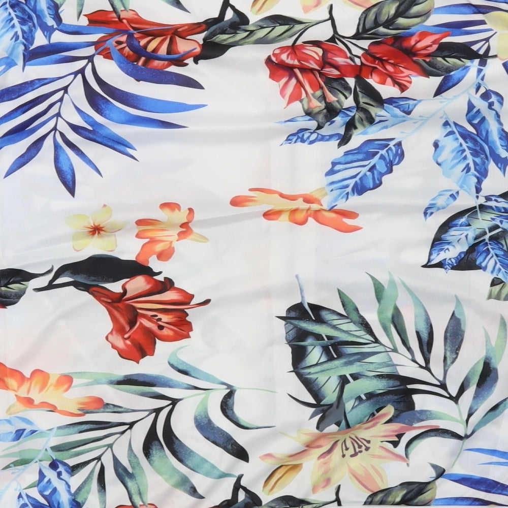 Preworn Womens White Floral  Jacket  Size 2XL