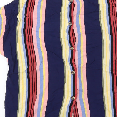 Warehouse Womens Blue Striped  Basic Blouse Size 12