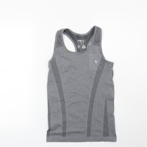 Workout Womens Grey   Basic T-Shirt Size 10