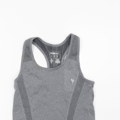 Workout Womens Grey   Basic T-Shirt Size 10