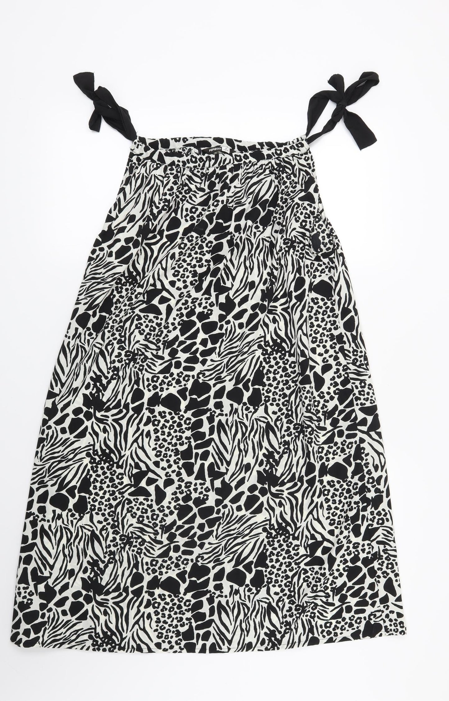 PEP & CO Womens White Animal Print  Trapeze & Swing  Size 12