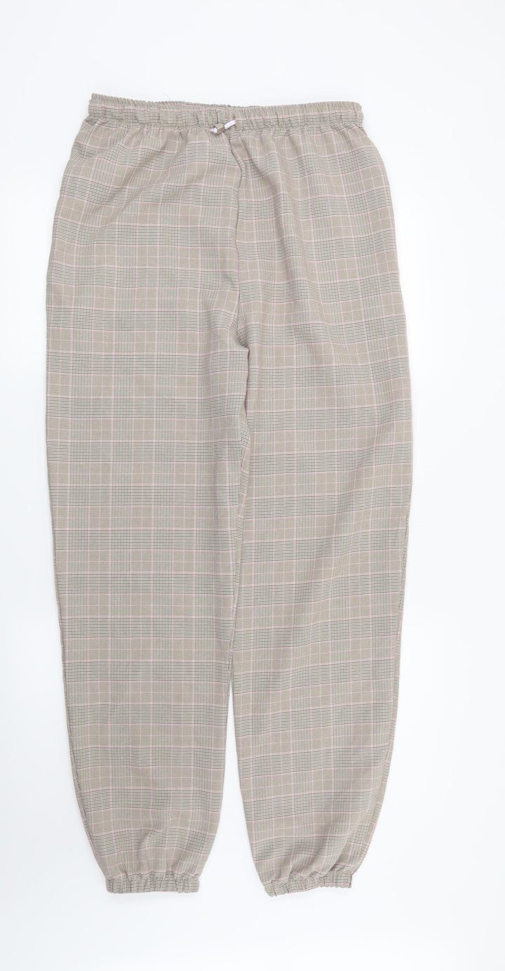 I SAW IT FIRST Womens Beige Check  Trousers  Size 12 L29 in