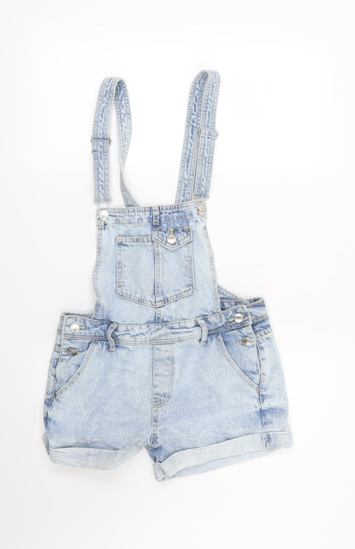Bershka Womens Blue Dungaree One-Piece Size 2XS
