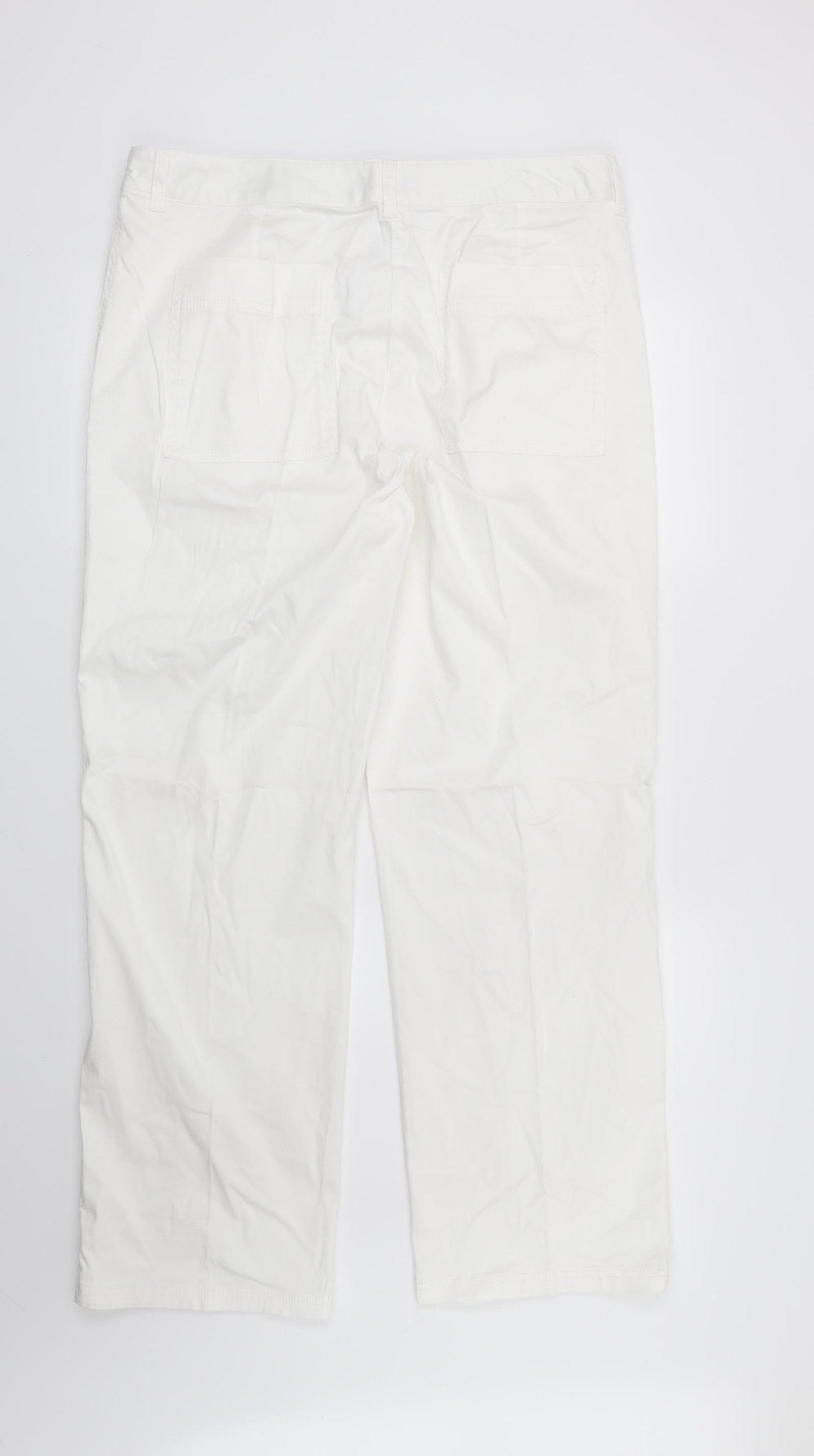 NEXT Womens White   Chino Trousers Size 14 L30 in