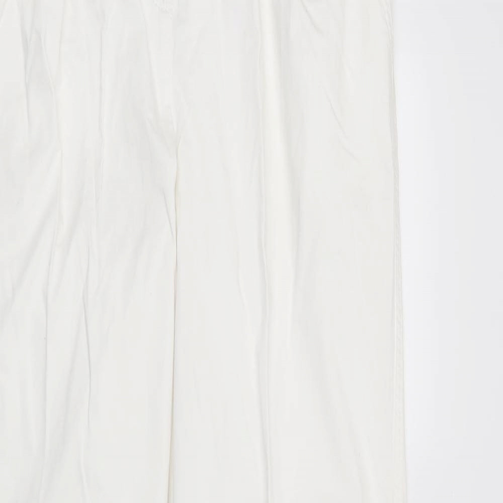 NEXT Womens White   Chino Trousers Size 14 L30 in