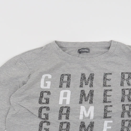 Studio Boys Grey   Basic T-Shirt Size 10-11 Years  - Gamer
