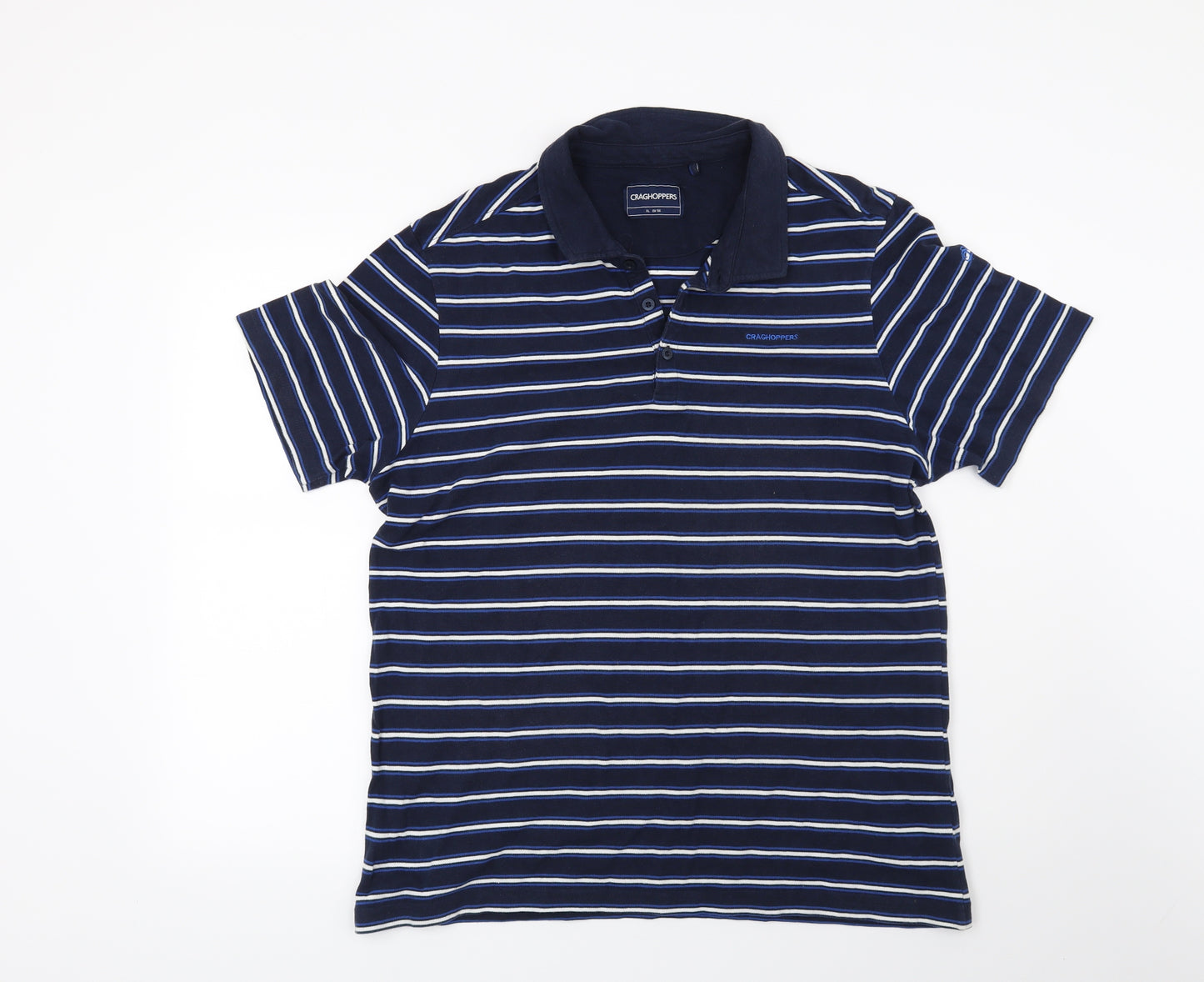 Craghoppers Mens Blue Striped   Polo Size XL