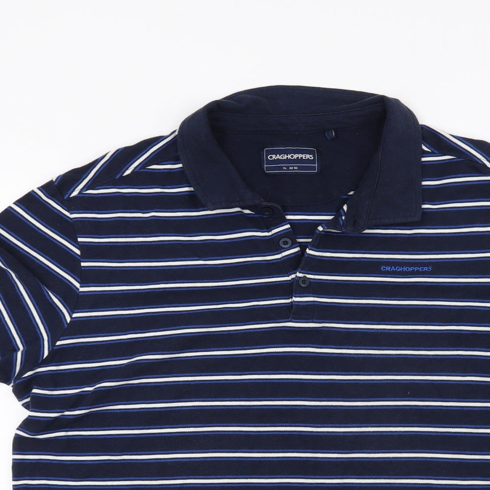 Craghoppers Mens Blue Striped   Polo Size XL