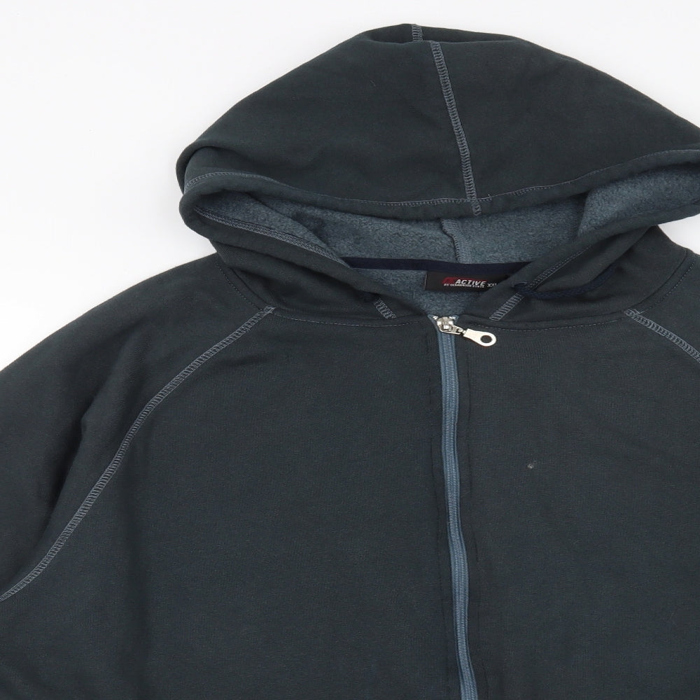 Cedar Wood State Mens Blue   Full Zip Hoodie Size 2XL