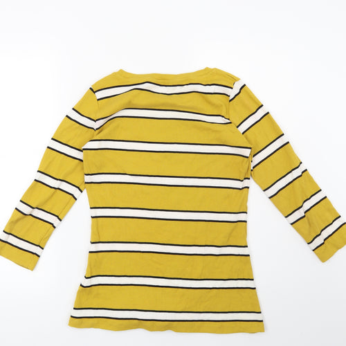 F&F Womens Yellow Striped  Pullover Sweatshirt Size 10