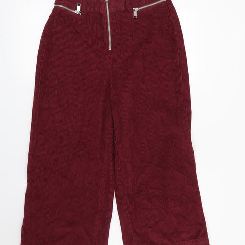 F&F Womens Red Striped  Straight Jeans Size 8 L24 in
