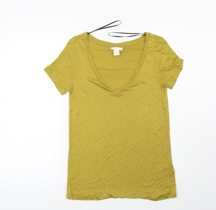 H&M Womens Yellow Basic T-Shirt Size XS