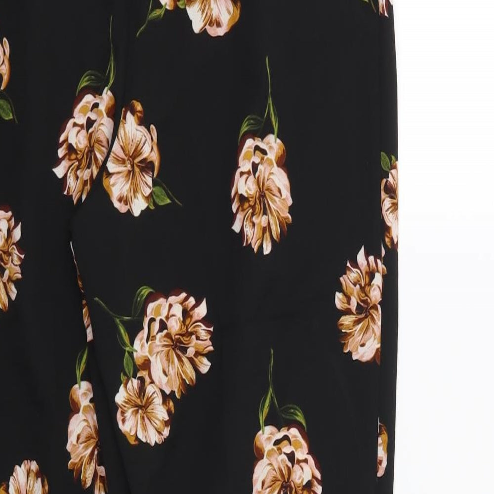 Atmosphere Womens Black Floral  Trousers  Size 12 L28 in