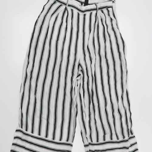 New Look Womens White Striped  Trousers  Size 10 L23 in