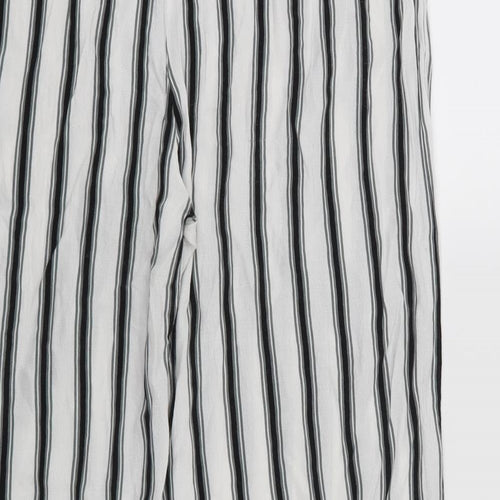 New Look Womens White Striped  Trousers  Size 10 L23 in