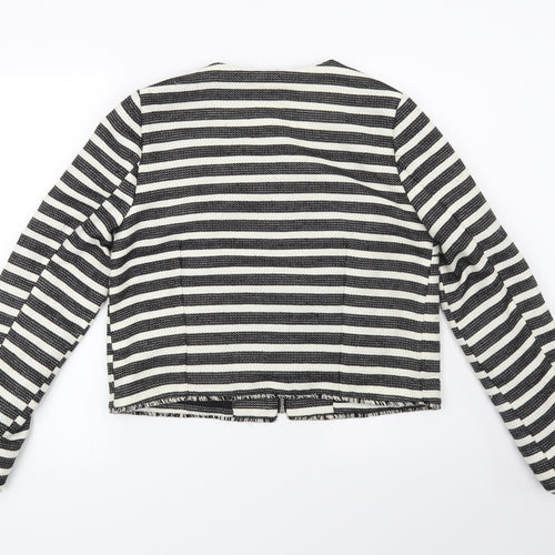 Miss Selfridge Womens White Striped  Jacket Blazer Size 12