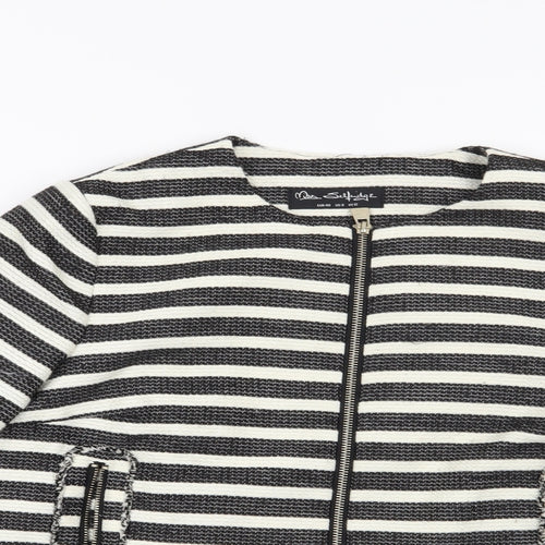 Miss Selfridge Womens White Striped  Jacket Blazer Size 12