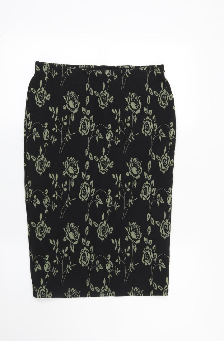 Atmosphere Womens Black Floral Straight & Pencil Skirt Size 12