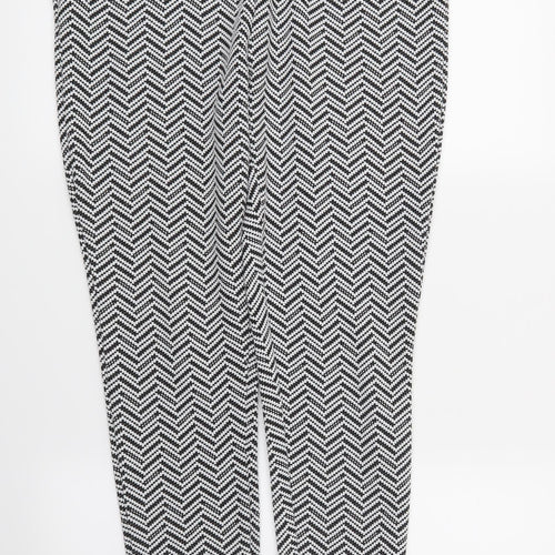 Atmosphere Womens White Geometric  Trousers  Size 10 L29 in