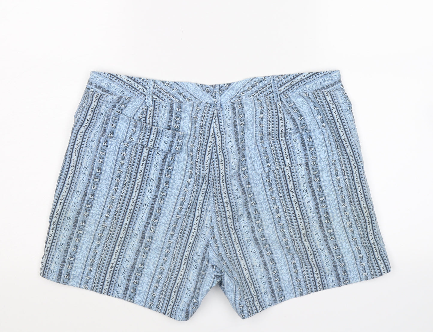 NEXT Womens Blue Geometric  Hot Pants Shorts Size 12