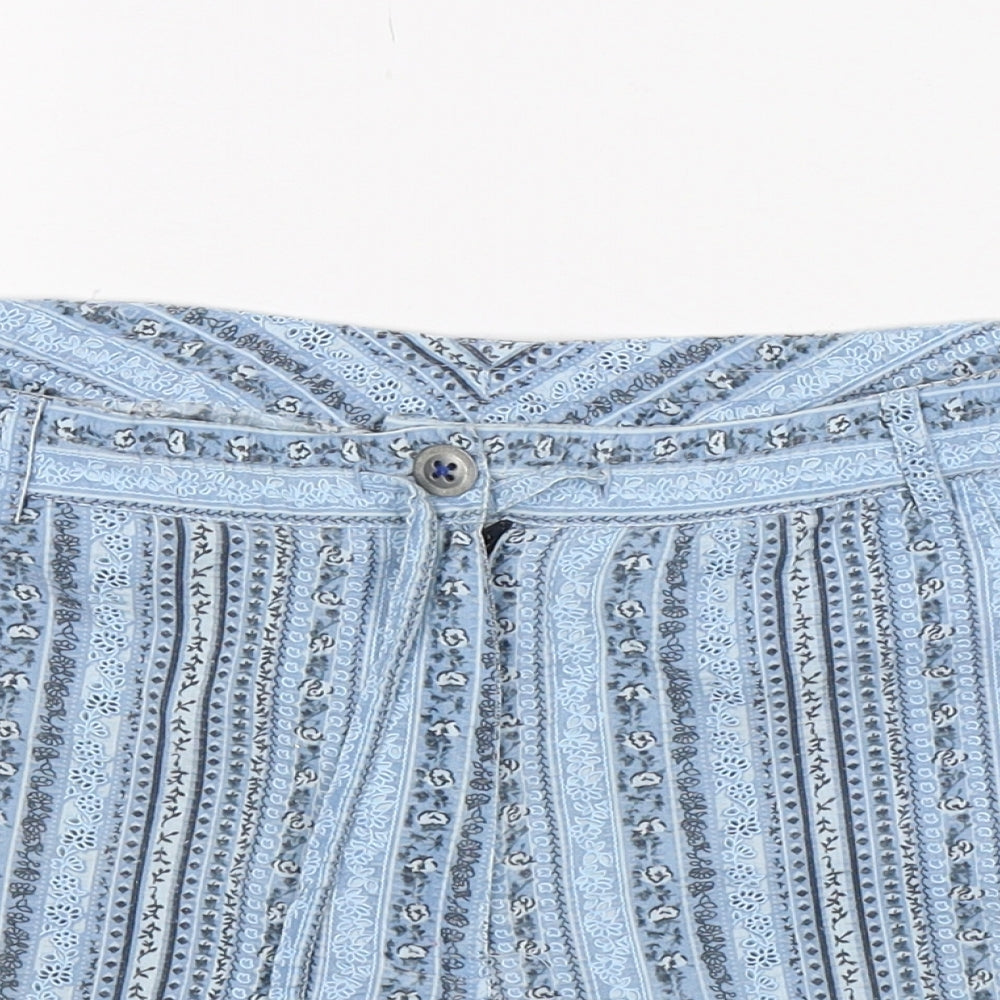 NEXT Womens Blue Geometric  Hot Pants Shorts Size 12