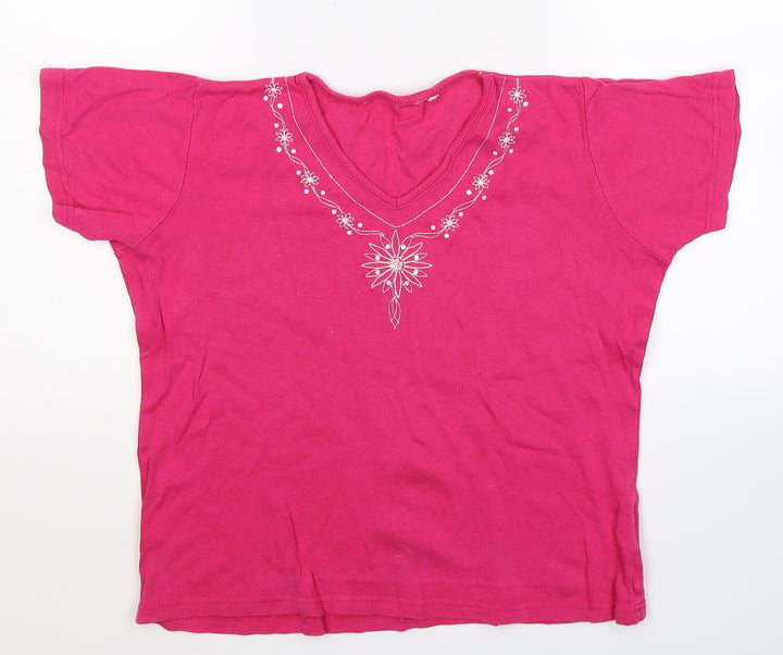 EWM Womens Pink Basic T-Shirt Size 18
