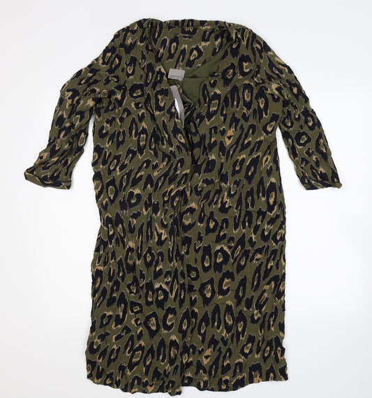 Front view of VERO MODA women’s green animal print jacket blazer, size S