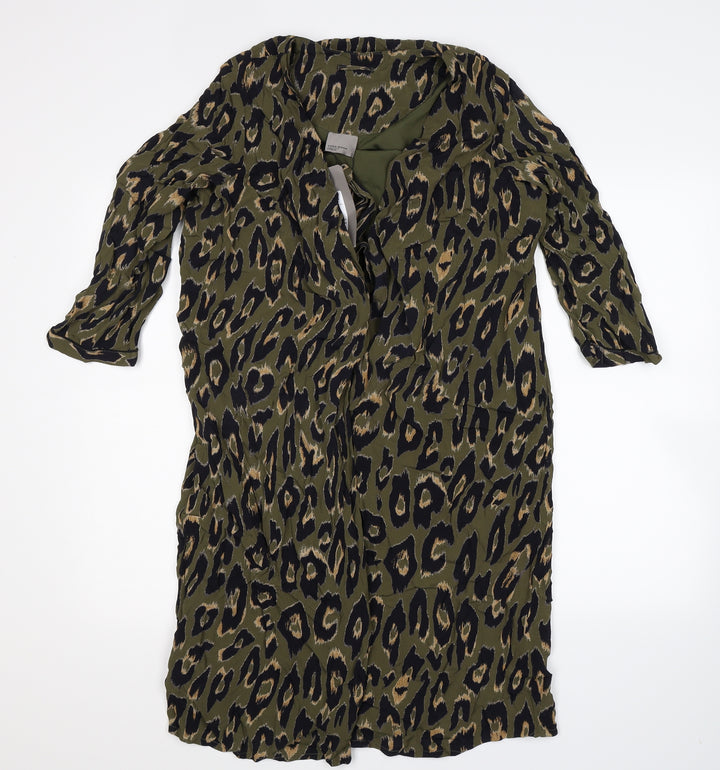 VERO MODA Womens Green Animal Print Jacket Blazer Size S