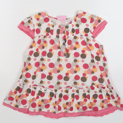 Cherokee Girls White Polka Dot  Fit & Flare  Size 2-3 Years
