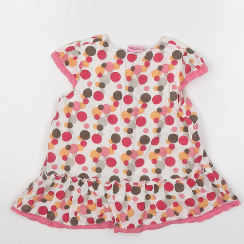 Cherokee Girls White Polka Dot  Fit & Flare  Size 2-3 Years