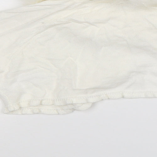 Monsoon Girls White  Knit Cardigan Jumper Size 11-12 Years