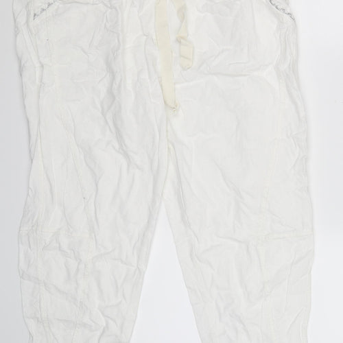 Preworn Womens White   Cropped Trousers Size 32 in L23 in
