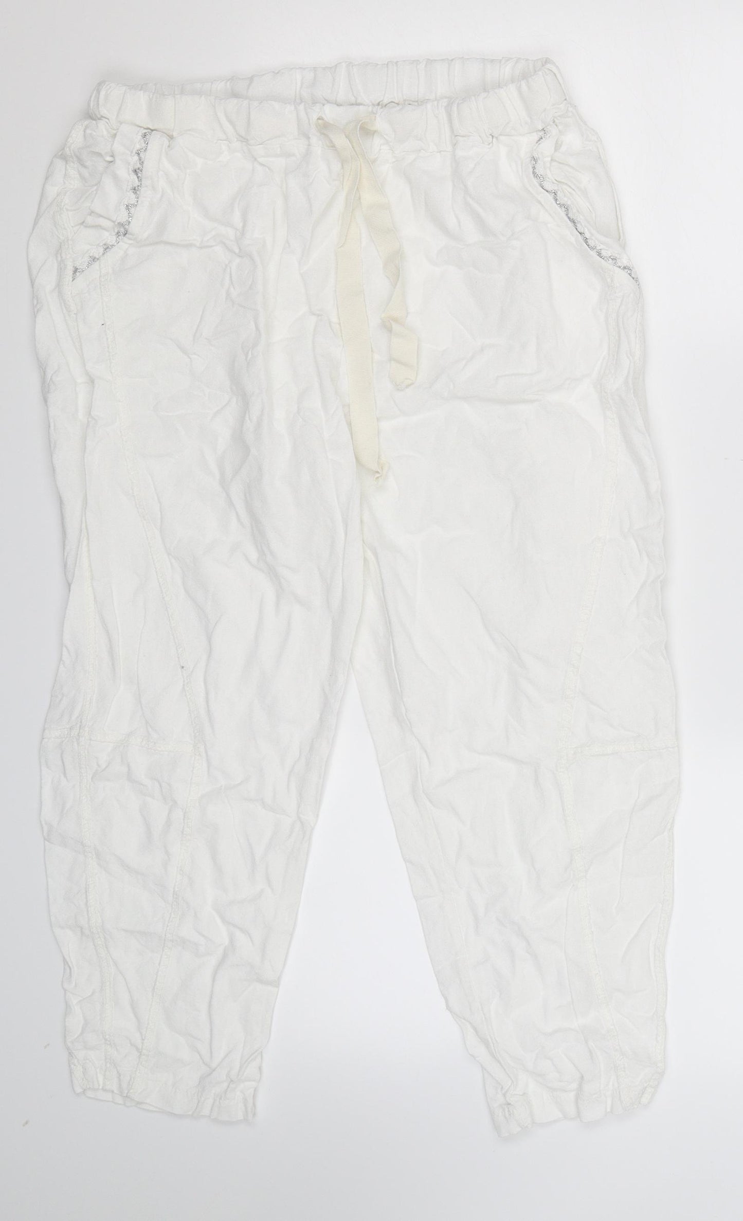 Preworn Womens White   Cropped Trousers Size 32 in L23 in