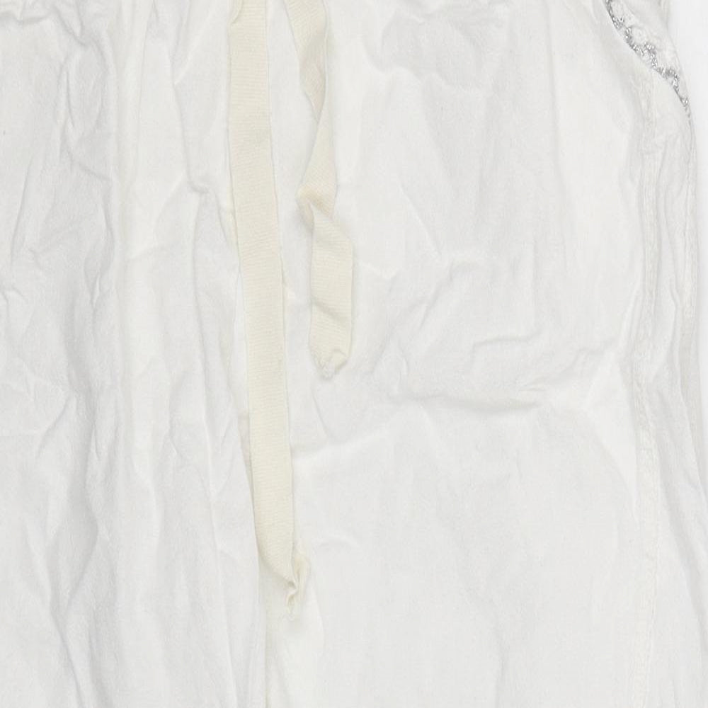 Preworn Womens White   Cropped Trousers Size 32 in L23 in