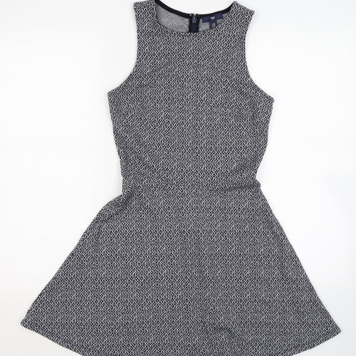 Gap Womens Blue Geometric  Fit & Flare  Size XS