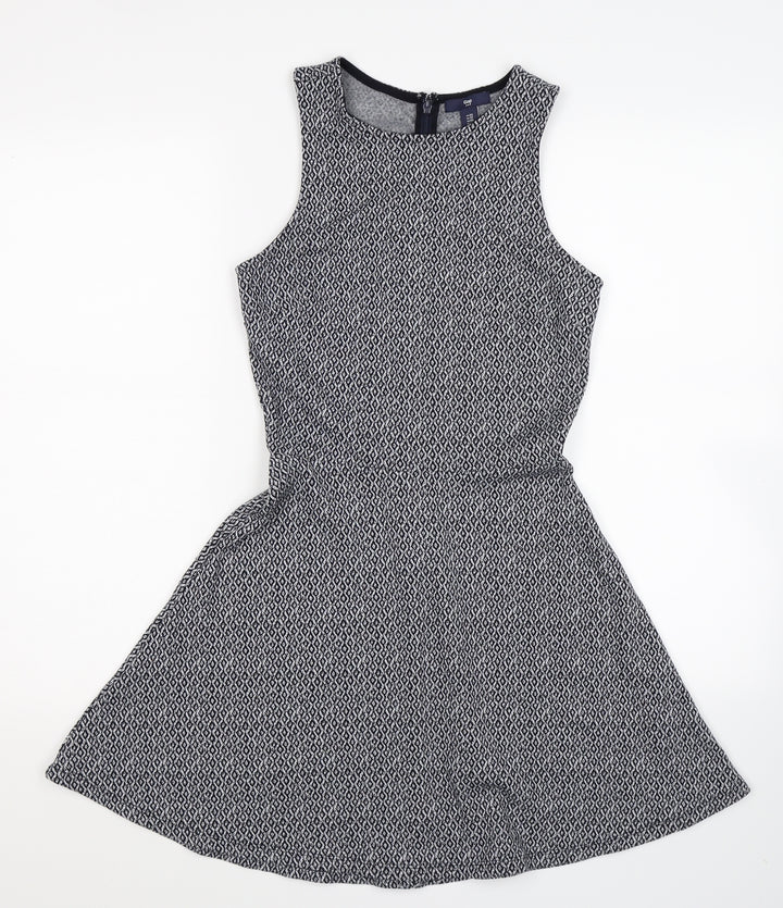 Gap Womens Blue Geometric Fit & Flare Size XS