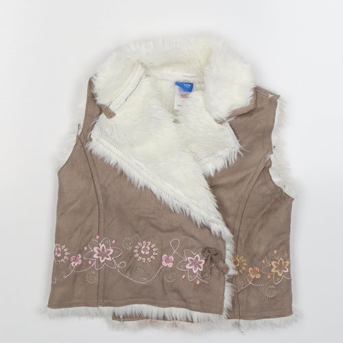 Adams Baby Grey Floral  Gilet Jacket Size 9-12 Months  - Faux Leather