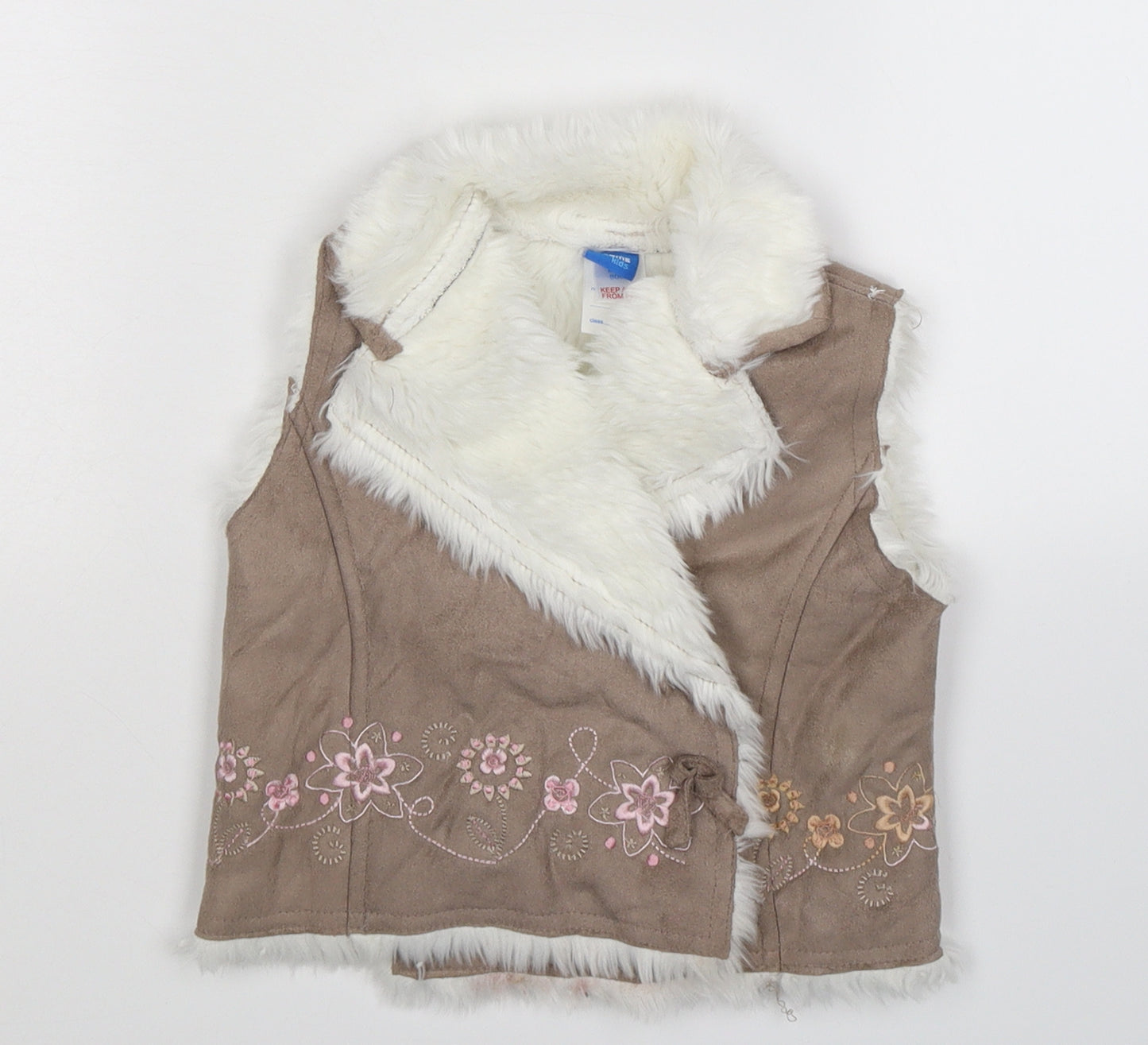 Adams Baby Grey Floral  Gilet Jacket Size 9-12 Months  - Faux Leather