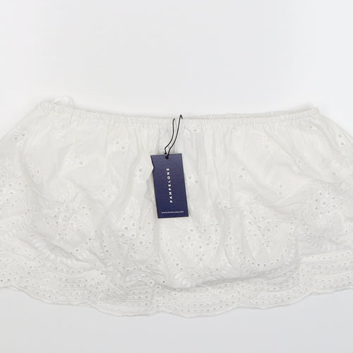 Pampelone Womens White   Camisole Tank Size L  - Cropped