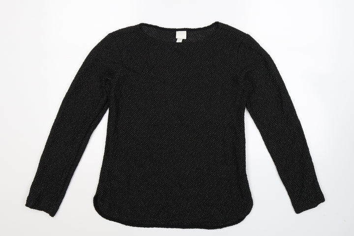 H&M Womens Black  Knit Pullover Jumper Size XS