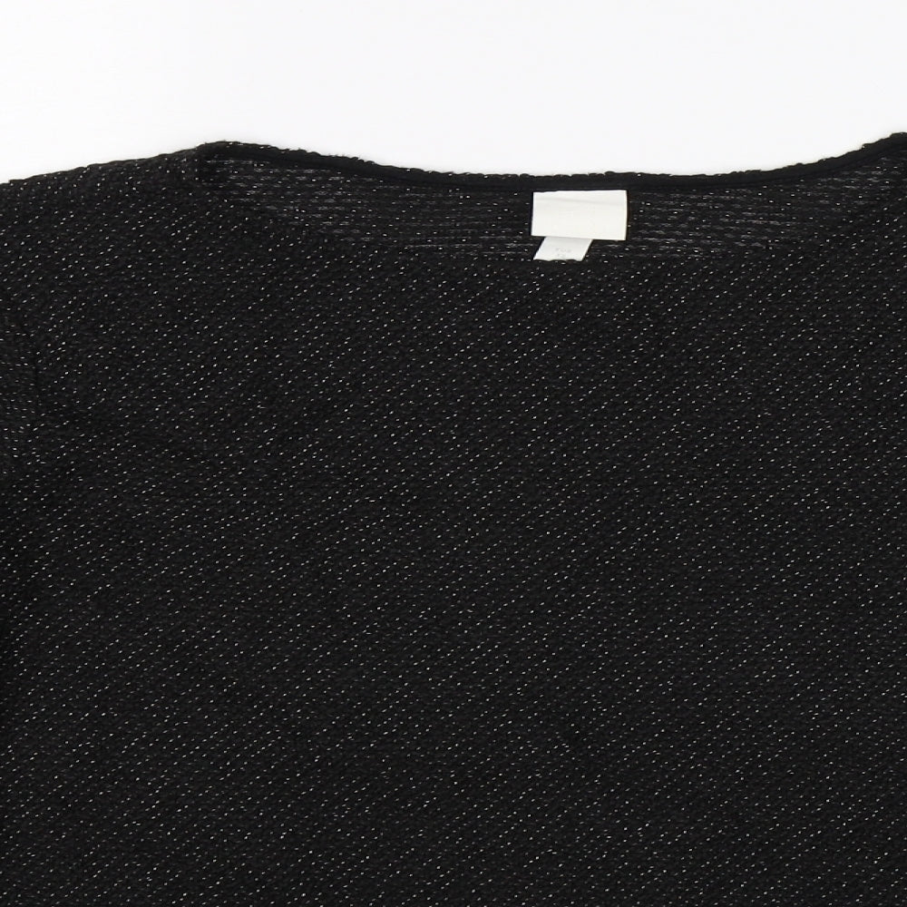 H&M Womens Black  Knit Pullover Jumper Size XS