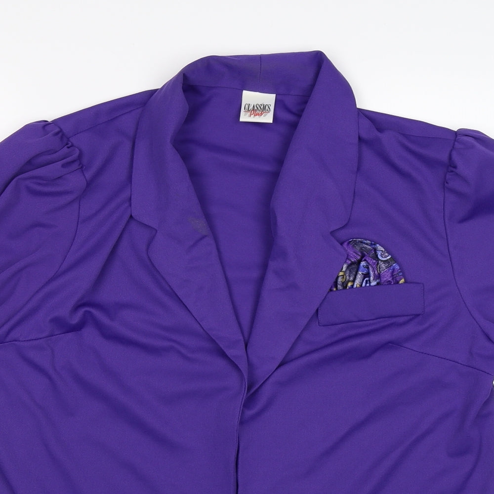 Classic Plus Womens Purple   Jacket Blazer Size 16