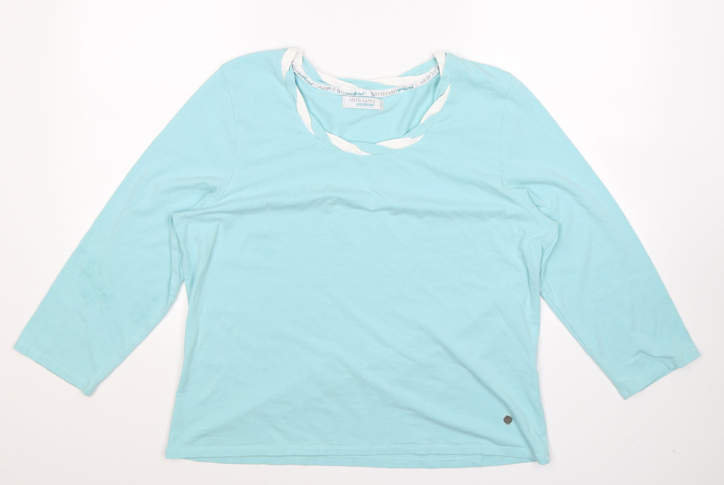 Artigiano Womens Blue   Basic T-Shirt Size 22