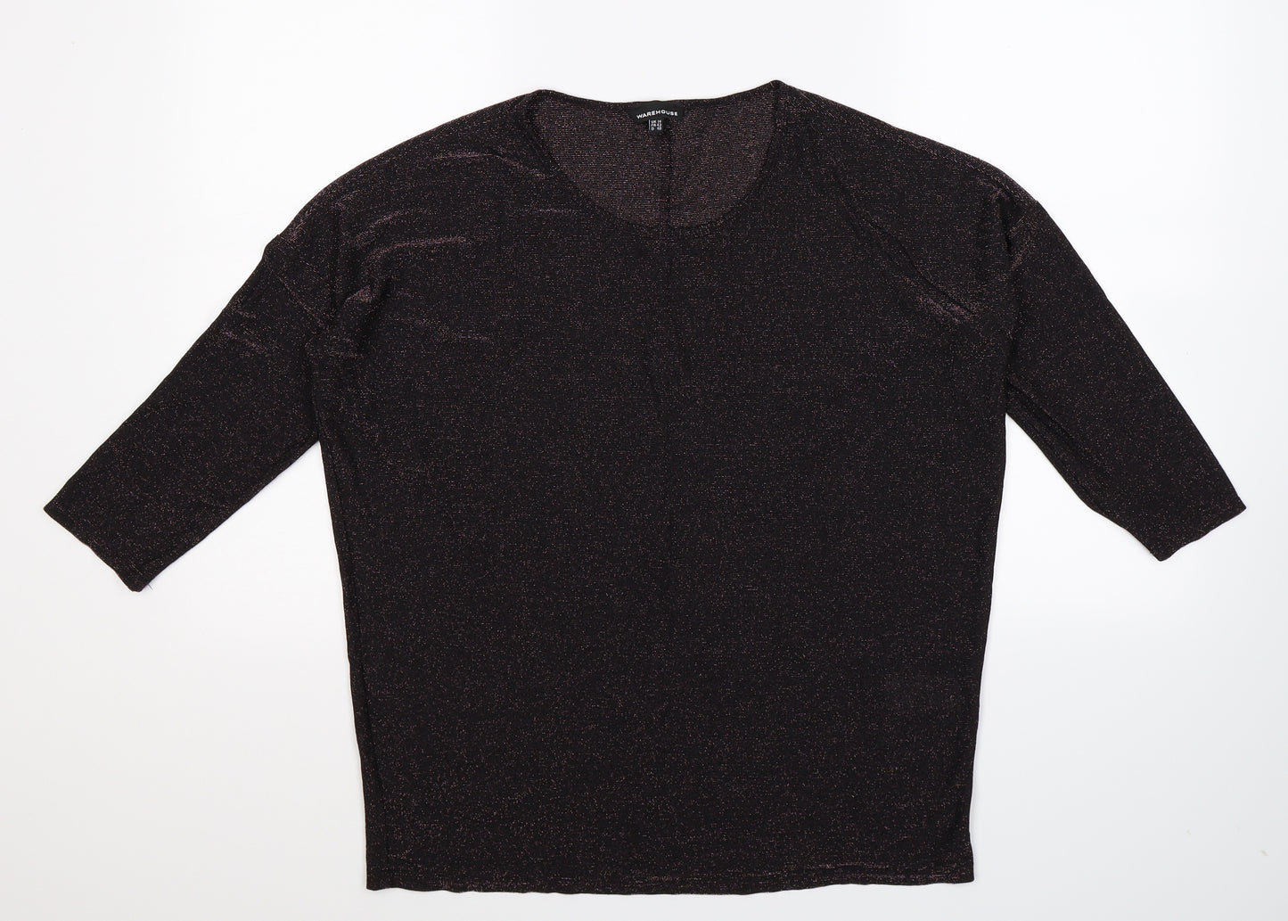Warehouse Womens Black   Basic T-Shirt Size 14