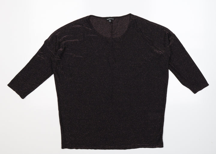 Warehouse Womens Black   Basic T-Shirt Size 14