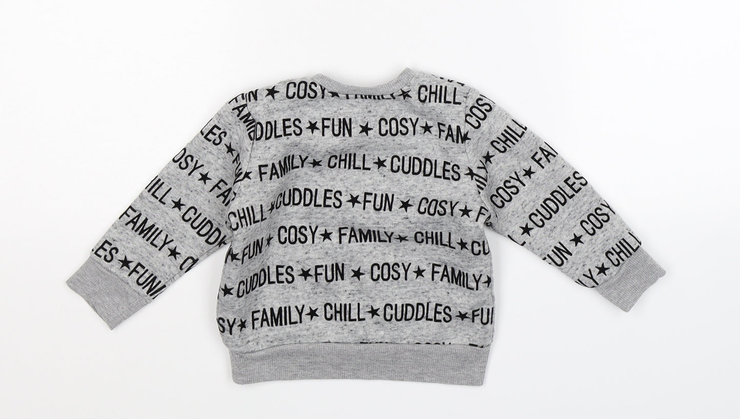 Primark Baby Grey   Pullover Jumper Size 9-12 Months
