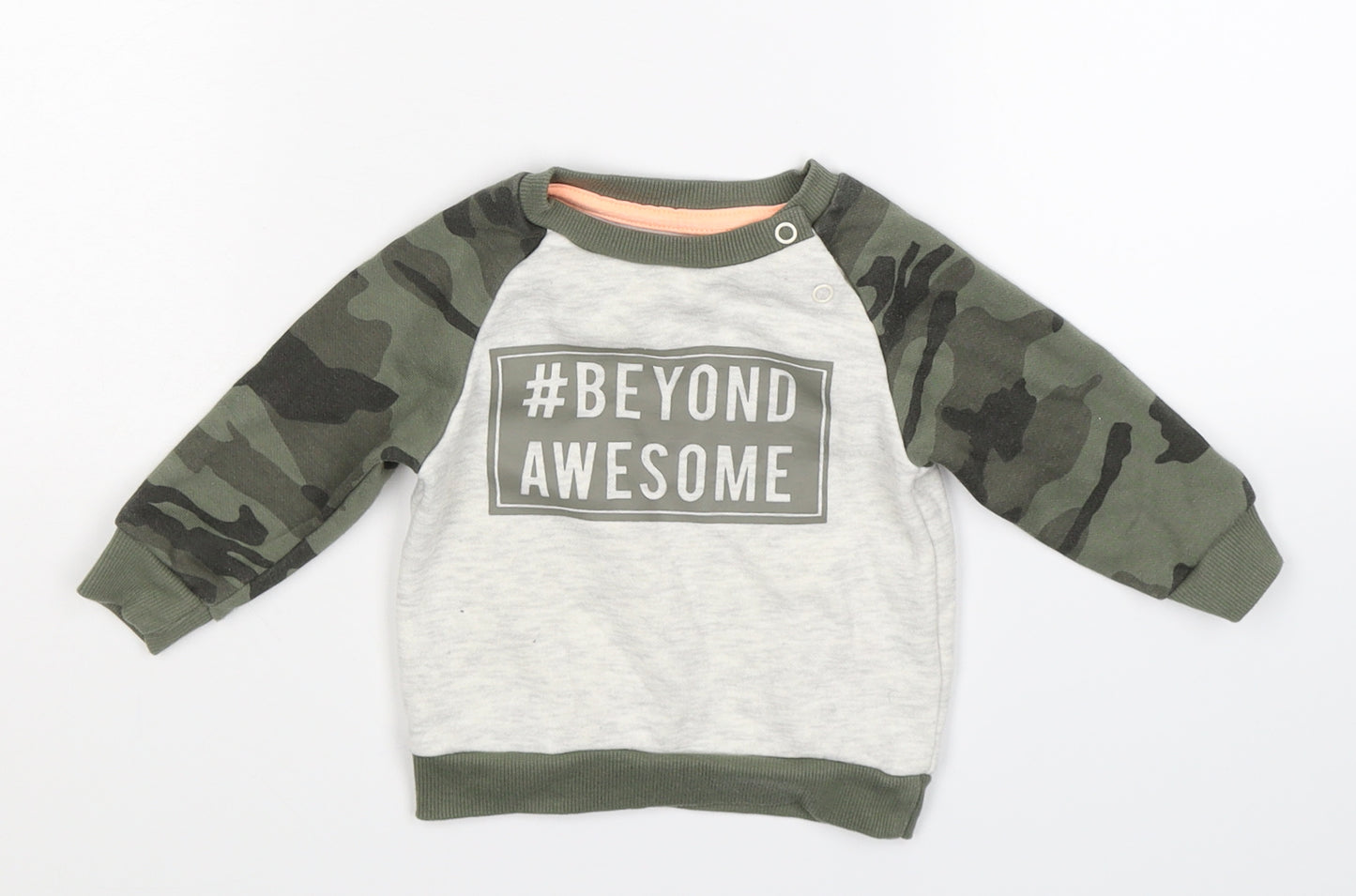 Primark Boys Multicoloured Camouflage  Pullover Jumper Size 3-6 Months