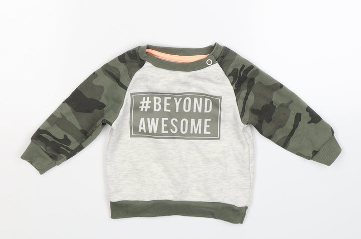 Primark Boys Multicoloured Camouflage  Pullover Jumper Size 3-6 Months
