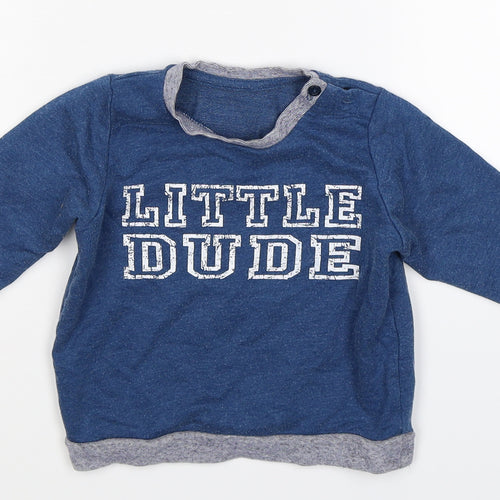 Matalan Boys Blue   Basic T-Shirt Size 9-12 Months