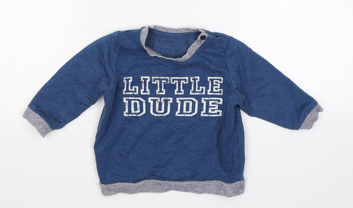 Matalan Boys Blue   Basic T-Shirt Size 9-12 Months